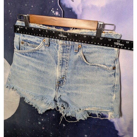 Vintage 70s Levi’s Orange Tab High Rise Cutoff Shorts Distressed Denim Size 28 - Picture 5 of 6